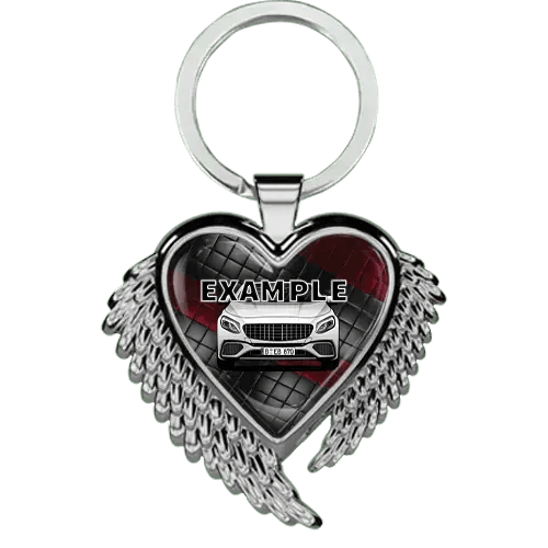 Keychain Heart Wings Car