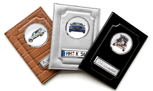 Porte-documents de voiture standard avec voiture/photo et plaque d'immatriculation pour les couples