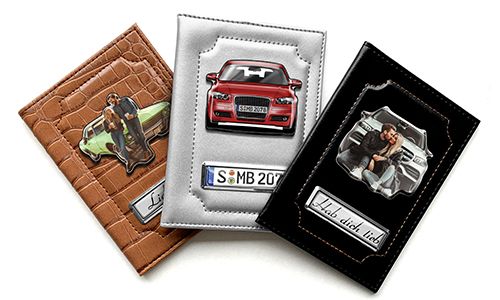 Car document holder with photo and license plate for your boyfriend