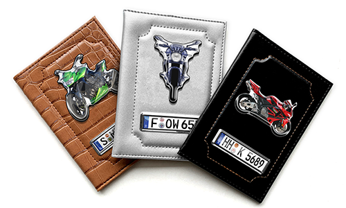 Porte-documents avec silhouette de moto