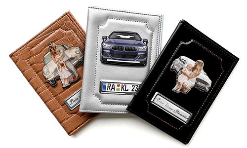 Personalised car document holder with licence plate for your daughter