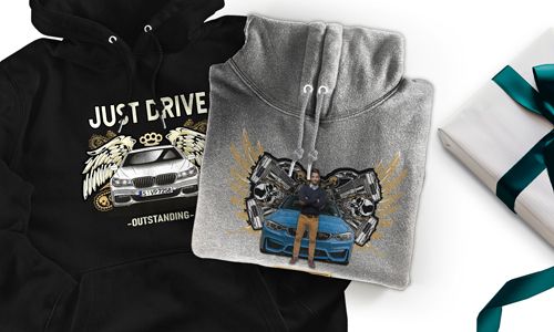 Sweat à capuche avec motif de voiture pour frère