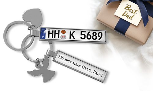 Personalized license plate keychain for dad