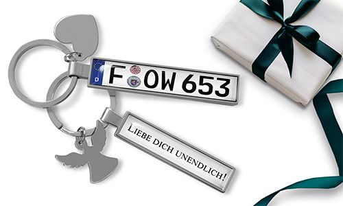 Personalized license plate keychain for husband