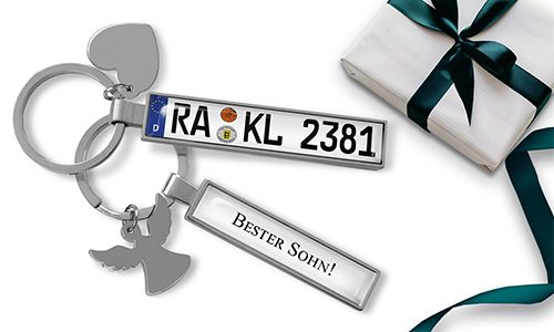 Personalized license plate keychain for son