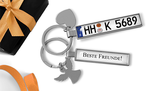 Personalized license plate keychain for best friends