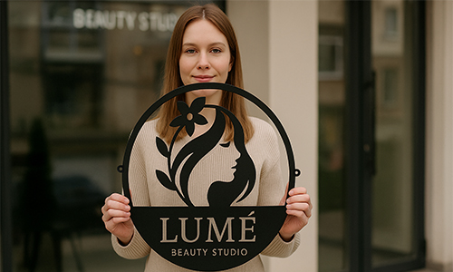 Modernes LED-Metallschild mit personalisiertem Firmenlogo