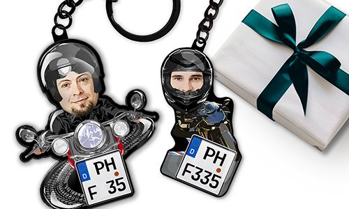 Motorcycle-keychain with husband face