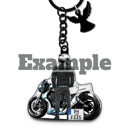 Personalised Keychain Motorcycle With Name