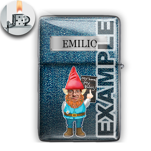 Personalised lighter garden gnome with name