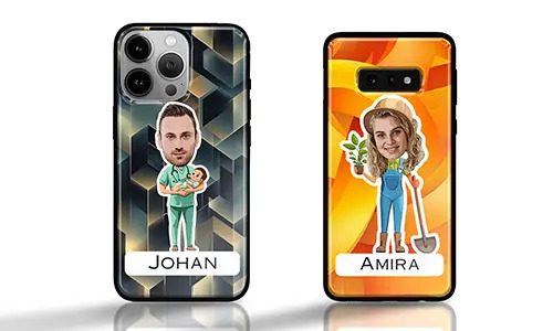 Personalizované pouzdro na telefon s komiksem se svým koníčkem nebo povoláním