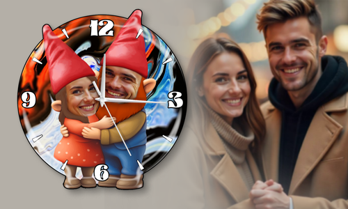 gallery-personalized-wall-clock-garden-gnomes-couple-friends-2
