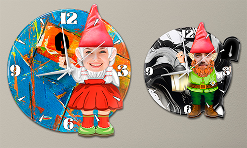 gallery-personalized-wall-clock-with-garden-gnome-print-3