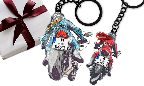 Personalised sport motorcycle keychain for your sister