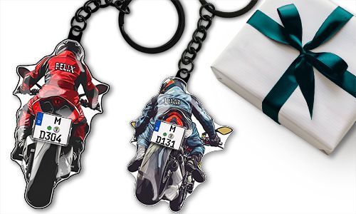 Porte-clés moto de sport – cadeau pour ton copain