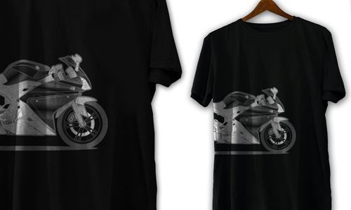 T-shirt met motorfietsontwerp