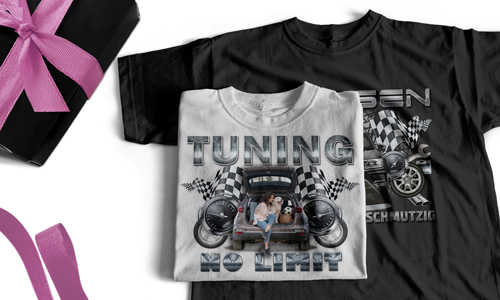 T-Shirt mit Tuning-Design für deine Schwester