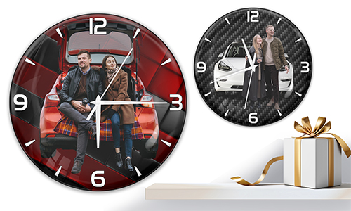 Horloge murale Coolline avec voiture/photo pour les couples