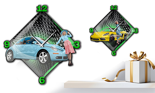 Modern wall clock with car/photo for yourself