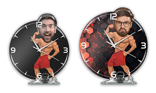 Personalisierte Wanduhr Comic Sport - Fitnessstudio