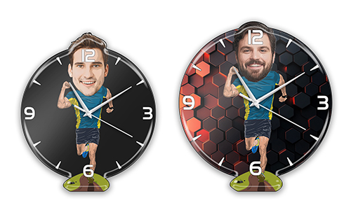 Personalisierte Wanduhr Comic Sport - Läufer