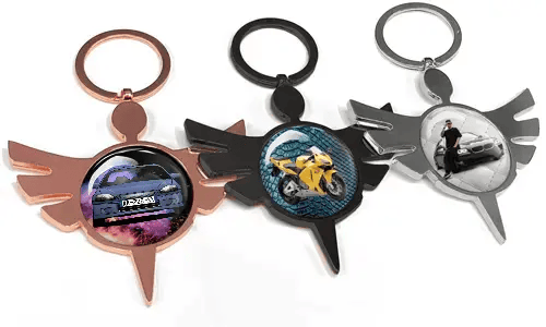 Andělský kulatý přívěsek na klíče auto – jedinečný dárek