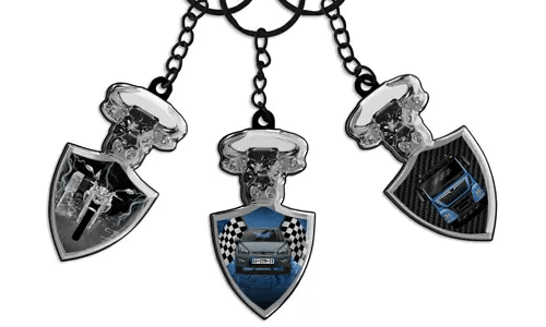 Porte-clés de taureau avec plaque de voiture