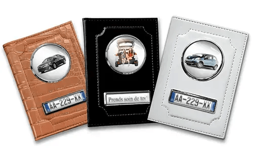 Porte-documents de voiture standard avec voiture/photo et plaque d'immatriculation pour ta fille