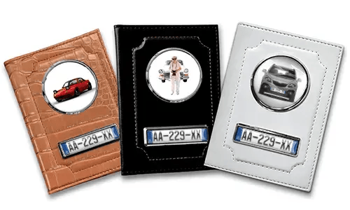 Porta documenti auto standard per nonna con auto/foto e targa