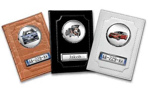 Porte-documents de voiture standard avec voiture/photo et plaque d'immatriculation pour ton mari