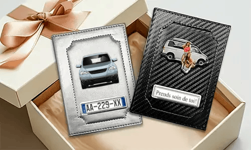 Personalized car documents holder with car/photo and license plate for best friends