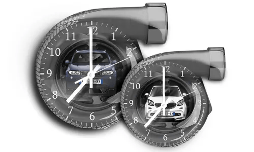 Dark Grey Wall Clock Turbine