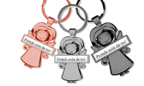 Llavero de ángel guardián personalizado con texto