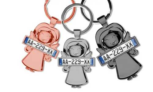Guardian-Angel-Keychain-With-License-Plate-Personalized