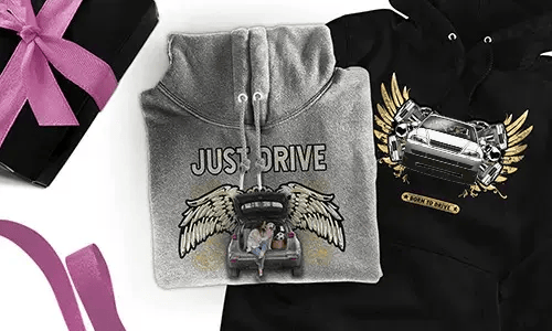 Gepersonaliseerde hoodie met auto-motief - cadeau voor je dochter