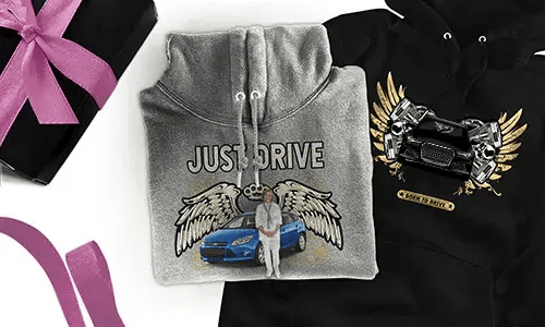  ¡Sudadera con motivo de coche para tu abuela!