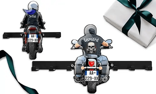 Porte-clés mural moto personnalisé pour ton amoureux/se avec son prénom