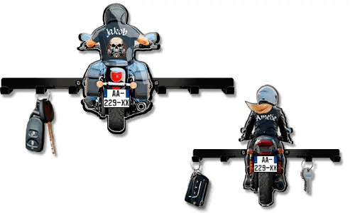 Wand-sleutelbord motorfiets naam