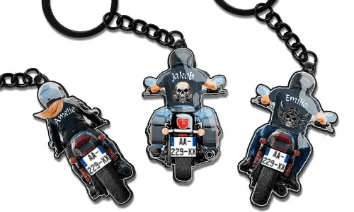Biker-sleutelhanger met jouw naam!