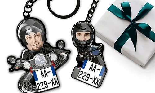 Brelok motocyklowy z zdjęciem dziadka