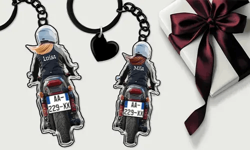 Porte-clés Moto avec Nom pour votre Grand-mère