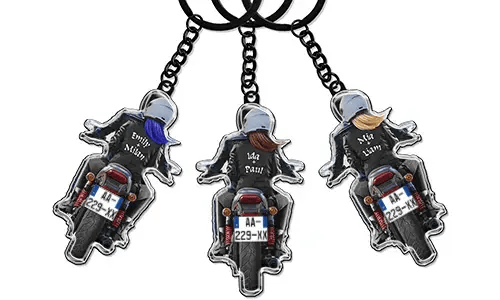 Schlüsselanhänger Motorradfahrer Paar