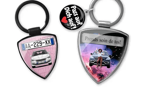 Personalized daughter shield keychain