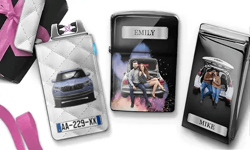 Cooline lighter with photo of car/licence plate - best gift for couples