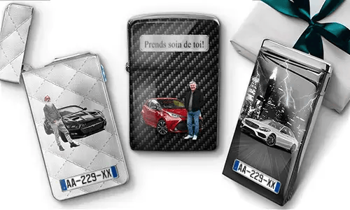 Personalized car lighters with grandpa photos and gift designs