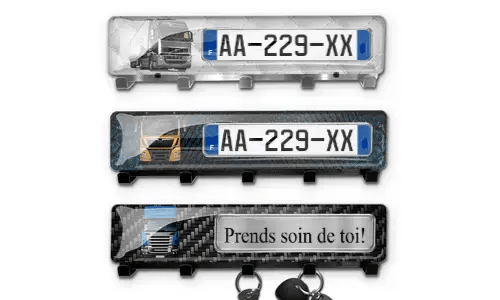 Keyhanger with truck picture and license plate