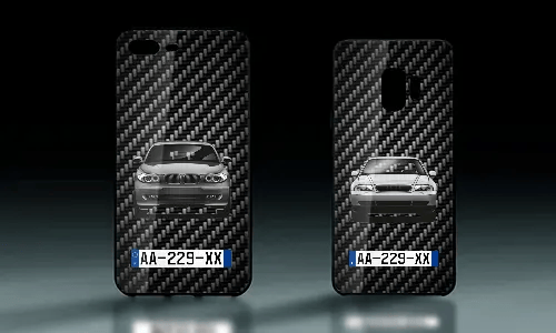 COQUE DE TÉLÉPHONE PORTABLE - VERRE CARBONE