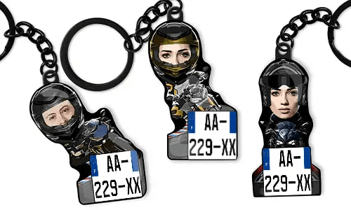 Porte-clés de moto Pilote Photo Sport