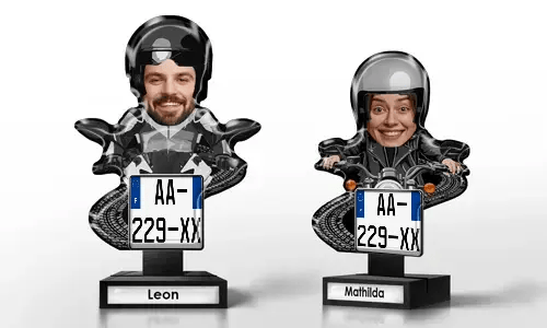 Personalisierte Deko mit Motorradfahrer