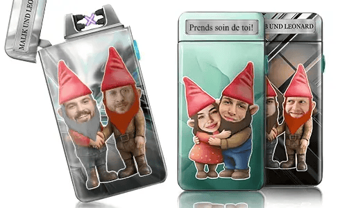 Mechero personalizado con gnomos de jardín – Eléctrico